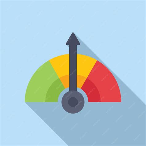 Arrow gauge survey icon flat vector satisfaction level | Premium Vector