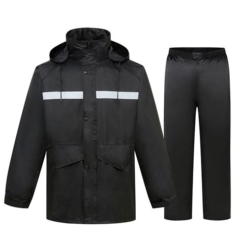 TIWEKE Men's Two Tier Rain Suits Rain Jacket With Pants High Visibility ...