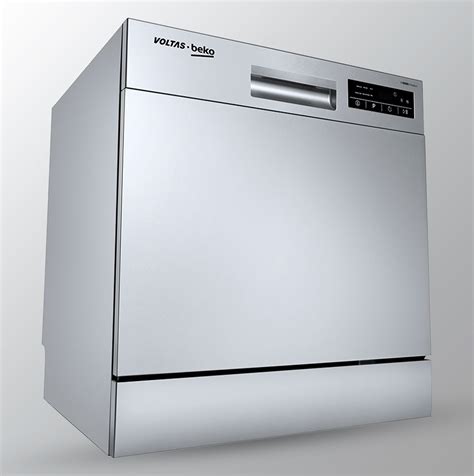 Voltas Beko 8 Place Settings Table Top Dishwasher (DT8S, Silver, Inbui ...