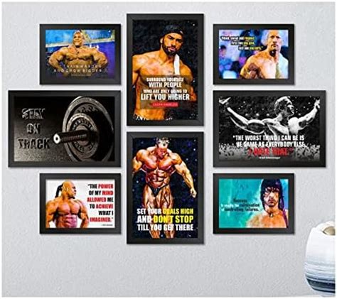 PAPER PLANE DESIGN Gym workout motivational quotes wall framed posters ...