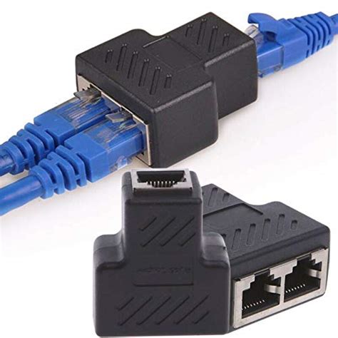 PRAV® 1 to 2 Ways RJ45 LAN Ethernet Network Splitter Connector Adapter ...