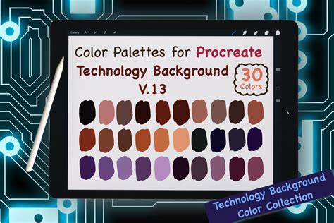 Procreate Color Palettes-Technology V.13 Graphic by jennythip · Creative Fabrica