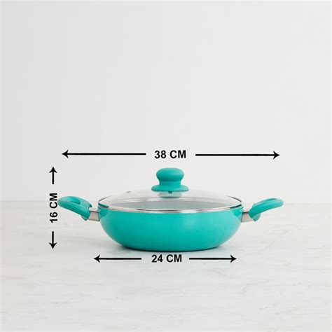 Buy Colour Connect Aluminium Kadhai with Lid - 24cm from Home Centre at ...