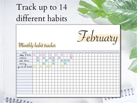 Monthly Habit Tracker Printable Template Daily Routine, 60% OFF