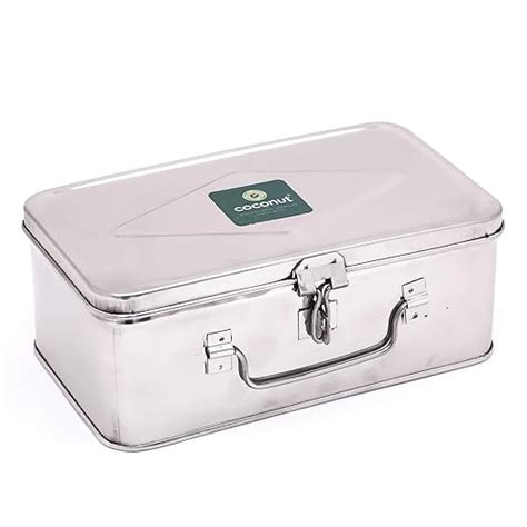 Coconut Stainless Steel Cash Box/Locker Box/Jewellery Box - Rectangle ...