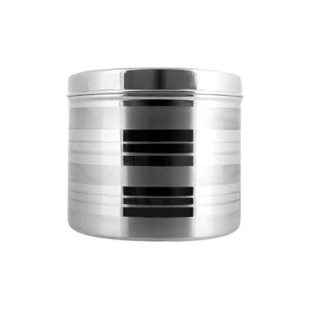 Buy JVL Stainless Steel Cubic Tin with See Through Unbreakable Lid for ...