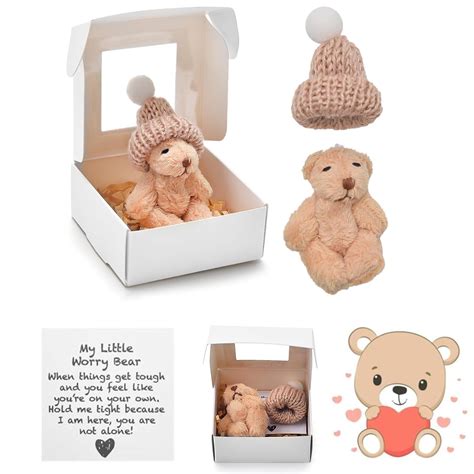 Buy Pmeixcy Worry Bear in a Box Little Pocket Bear Hug with ...