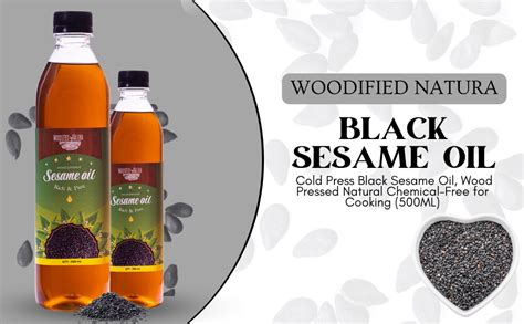 Woodified Natura Cold Press Black Sesame Oil, Wood Pressed Natural ...