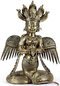 Buy Exotic India Five-Hooded Naga-Kanya - Brass Sculpture Online at Low ...