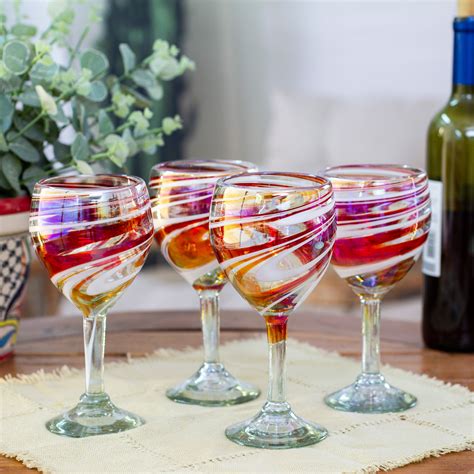 Red Colored Wine Glasses