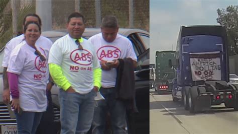 Camioneros en el sur de California realizan protestas por ley que ...