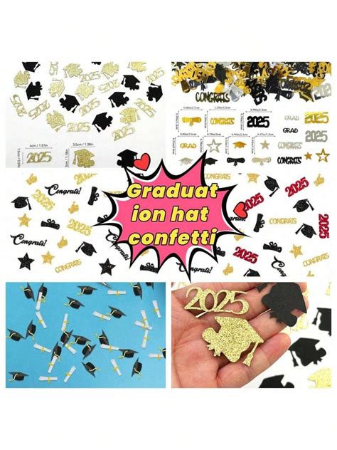 100pcs/Set Mini Graduation Cap, Graduation Confetti, Mini Graduation ...