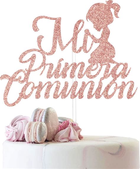 FUUF Rose Gold Glitter Mi Primera Comunión Cake | Ubuy India