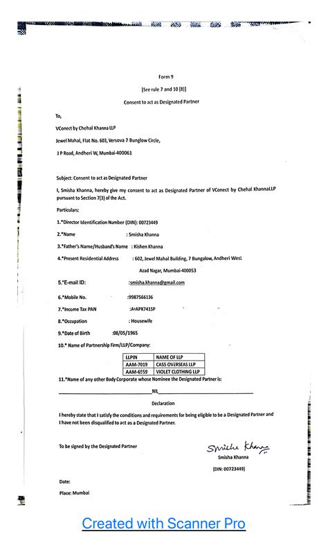 Scan 17 Jun 2024 at 10.16 AM - Form 9 |See rule 7 and 10 (8)] Consent ...