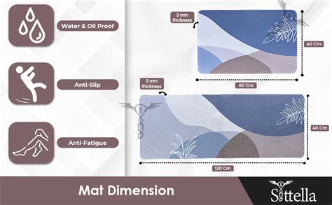 Buy SITTELLA Rubber 2 Pcs Anti-Skid Kitchen Mats 3Mm Water Absorbent ...