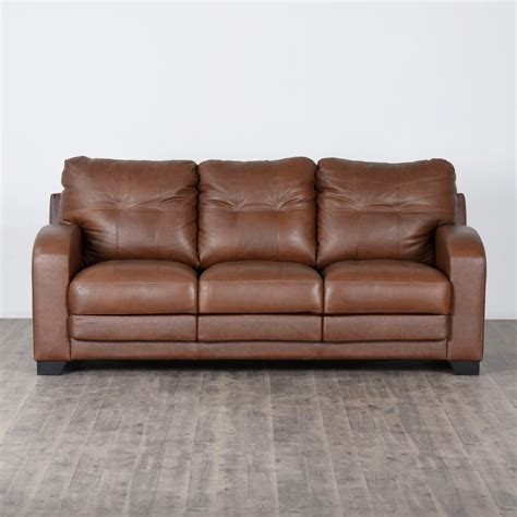 Buy Vista Half Leather 3-Seater Sofa - Brown from Home Centre at just ...