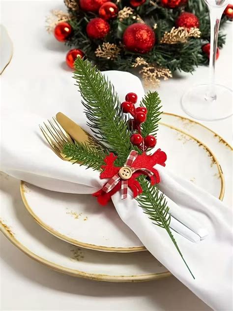 Buy | 24-Pcs Green Christmas Pine Branches | Tied Ribbons