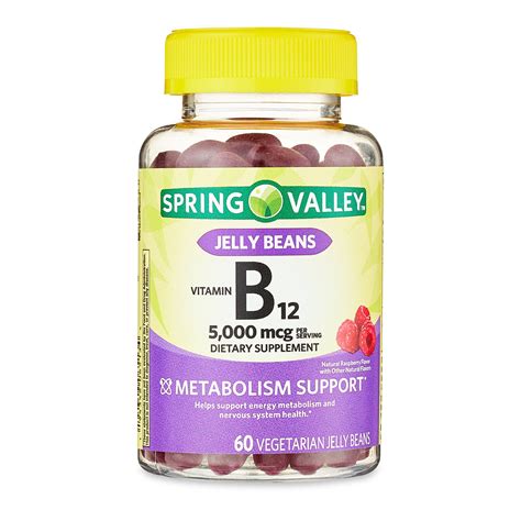 Spring Valley Vitamin B12 Vegetarian Jelly Beans, 5000 mcg, 60 Count HSA/FSA Eligible - Walmart.com