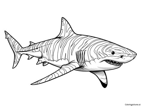 Coloring Page Tiger Shark