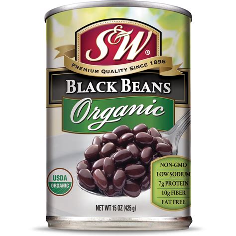 (12 Pack) S&W - Organic Canned Black Beans, 15 Ounce Can, New - Walmart.com