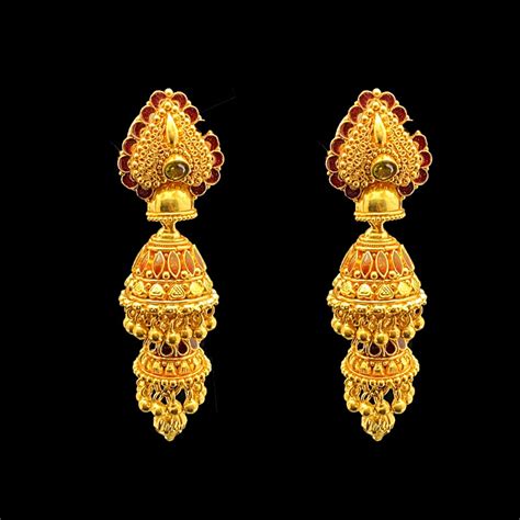 Radiant 22K Gold Traditional Double Layer Jhumka – atjewels.in