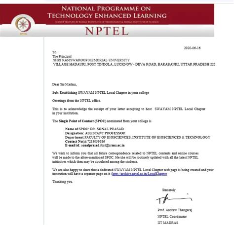 Swayam Nptel Local Chapter | SRMU Lucknow