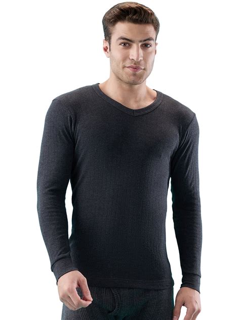 Buy Hint Men's Thermal Parka Vest with V-Neck & Full Sleeves - Charcoal ...