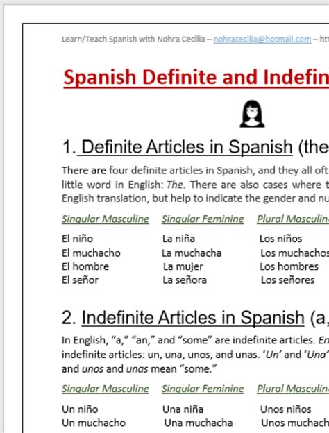 Spanish Definite Articles