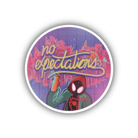 No Expectations Sticker – Spiderman Inspired | Print-on-Click