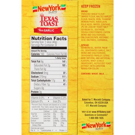 Great Value Texas Toast Nutrition at Arthur Ritchie blog