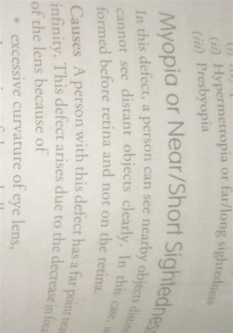 what is myopia and hypermetropia explain with a neat diagram to show ...