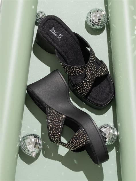 Buy Now Women Black And Silver Toned Embellished Party Platform Heels