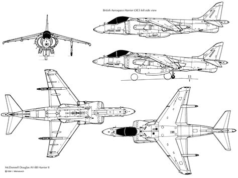 McDonnell Douglas AV-8B Harrier II Blueprint - Download free blueprint ...