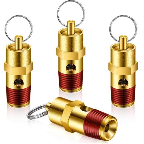 Buy 4 Pieces 1/4 Male NPT Safety Valve Pressure Valve Air Compressor ...