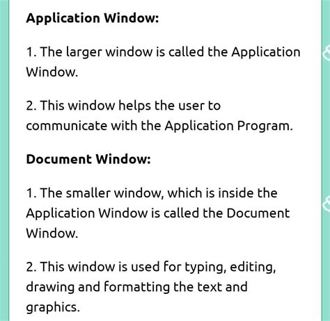 Distinguish between Application window and Document window. - Brainly.in
