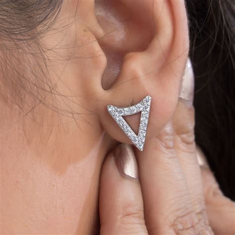 Triangle 92.5 Pure Sterling Silver Stud Earring For Women & Girls | Luxaore