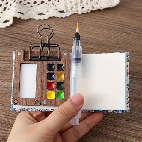 Handcrafted Mini Paint Box with 8 Compartments – Walnut Wood Design fo ...