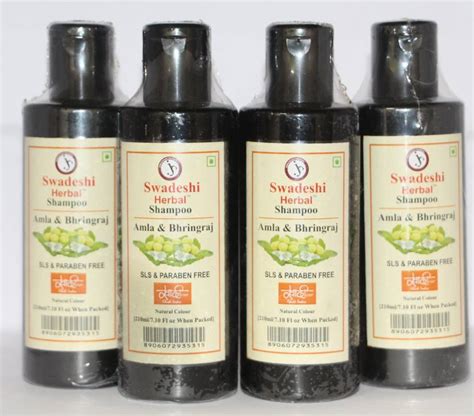 SWADESHI HERBAL KHADI AMLA BHRINGRAJ SHAMPOO SLS & PARABEM FREE 210 ML ...