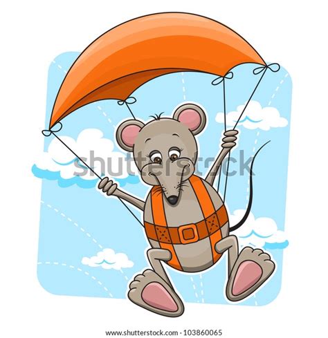 Cute Cartoon Vector Illustration Mouse Flying Stock Vector (Royalty Free) 103860065