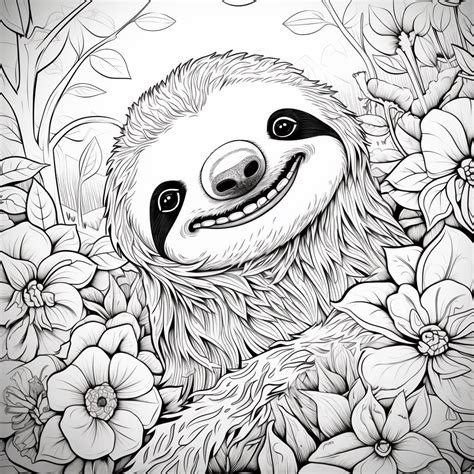 Free Printable Sloth coloring book for adults – BUJO ART