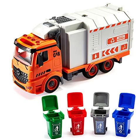 Buy SameTech Friction Powered Garbage Recycling Truck Toy with Garbage ...