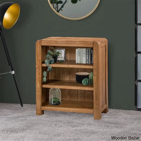 Gamel Solid Wood Modern Carved Edge Bookcase - Wooden Bazar | Wooden Bazar