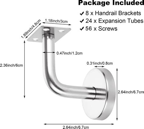 Buy LOLYSIC 8 Pcs Handrail Brackets, Heavy Duty Stainless Steel ...
