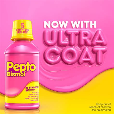 Buy Pepto-Bismol Symptom Relief of Gas, Nausea, Heartburn, Indigestion ...