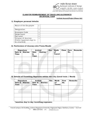 Fillable Online Designation : Employee Code : Department : Pay Level ...