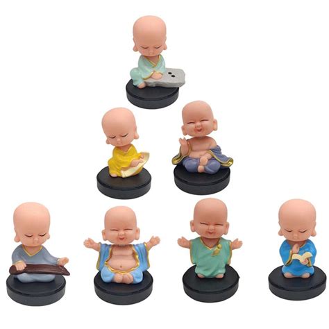 Plastic Monk Bobblehead with Perfume Disc for Car Dashboard | STONE |A