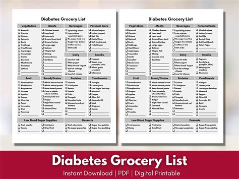Get Your FREE Printable Diabetic Grocery List Today! - Printables for Everyone