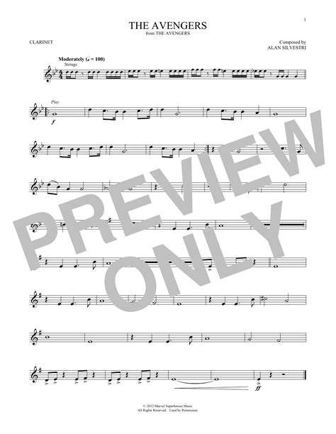The Avengers by Alan Silvestri Sheet Music for Clarinet PlayAlong at ...