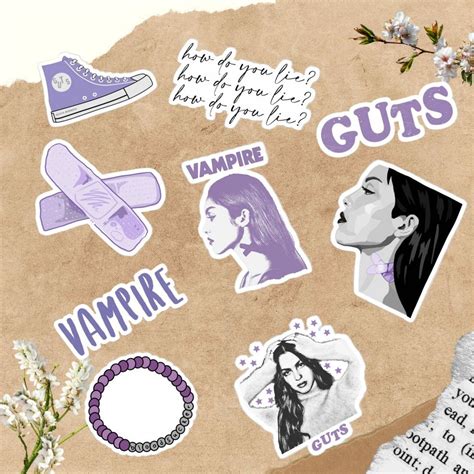 Olivia Rodrigo Vampire And Guts Stickers Die-cut Stickers, Laptop ...