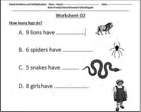 Integrating Maths worksheets with other subjects - Azim Premji University